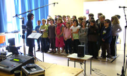 Virginie Bignon en rptition avec une classe