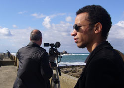 Thomas Mauceri ( droite) sur le tournage de Mouton Noir