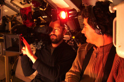 Ludovic Auger et Vincent à bord de La Flore